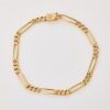 14ct Yellow Gold, 20cm, 3: 1 Figaro Flat Link Bracelet