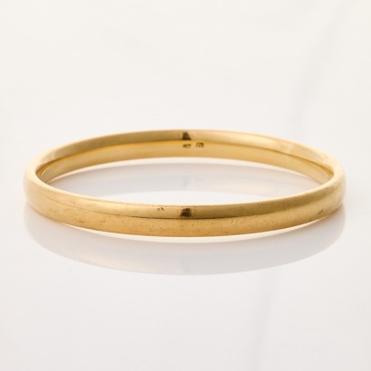 9ct Yellow Gold, Solid, 50 grams, Contour Curve Bangle