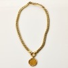9ct Yellow Gold, 44cm Hollow Curb Link Necklace, 9ct Yellow Gold Pendant with 1872 Victoria Gold Shield, Half Sovereign Coin - 2