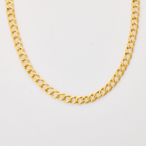 18ct Yellow Gold, 50cm Bevelled Curb Link Chain