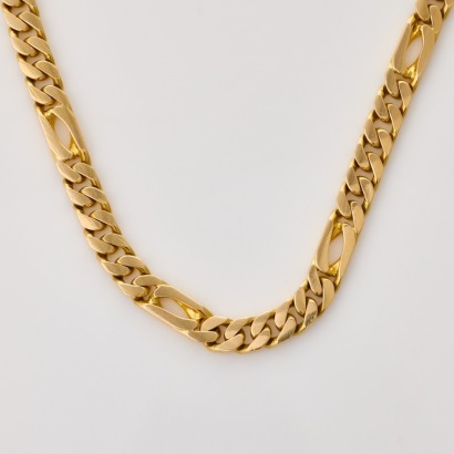 14ct Yellow Gold, 40cm Figaro Link Chain