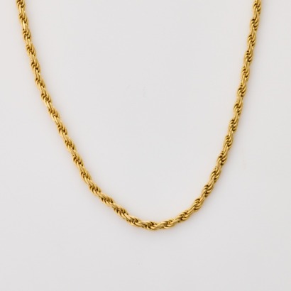 14ct Yellow Gold, 51cm Faceted Singapore Twist Chain