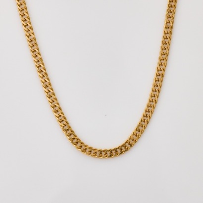 14ct Yellow Gold, 44cm Double Curb Link Chain
