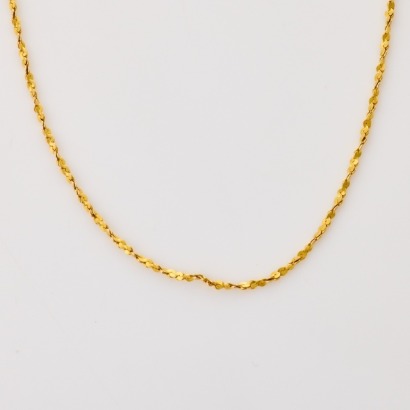 14ct Yellow Gold, 76cm Singapore Twist Link Chain