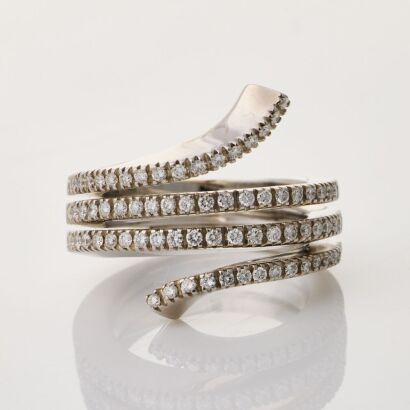 18ct White Gold, .74ct Diamond, Damiani Eden Ring