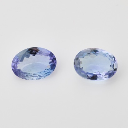 Matching Pair of Loose, 1.92ct Oval Tanzanites