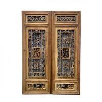 A Pair of Chinese Decorative Wooden Window Panels