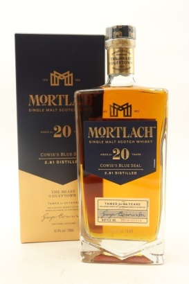 (1) Mortlach Cowie's Blue Seal 20 Year Old Single Malt Scotch Whisky, 43.4% ABV, 750ml (GB)