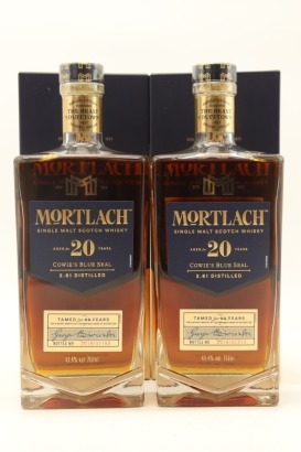(2) Mortlach Cowie's Blue Seal 20 Year Old Single Malt Scotch Whisky, 43.4% ABV, 750ml (GB)