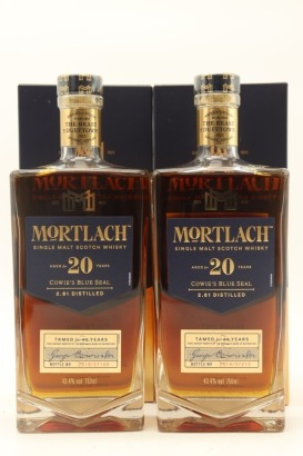 (2) Mortlach Cowie's Blue Seal 20 Year Old Single Malt Scotch Whisky, 43.4% ABV, 750ml (GB)