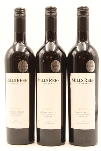 (3) 2013 Mills Reef Reserve Cabernet Merlot, Gimblett Gravels [BC92]