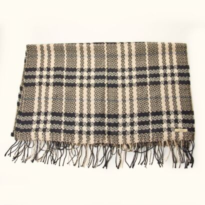 Burberry Black / White Check, Alpaca / Silk Shawl