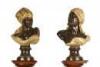 A Pair of Bronze Coated Cold Painted Busts by Wilhelm Giesecke C. 1890