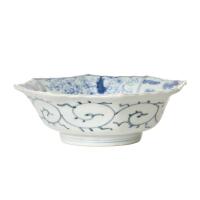 A 19th Century Chinese Blue and White Floral Octagonal Bowl