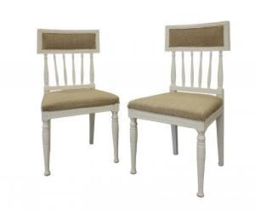 A Pair of Painted Swedish Side Chairs