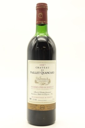 (1) 1987 Cheval Quancard Chateau de Paillet-Quancard, Cadillac Cotes de Bordeaux (US)