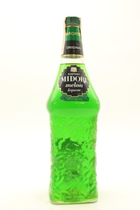 (1) Midori Melon Liqueur, 21% ABV, 1000ml, Circa. 1970's