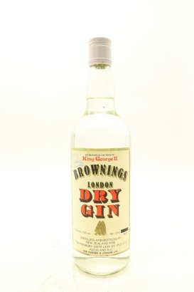 (1) Brownings London Dry Gin, 40% ABV, 750ml, Circa. 1970's