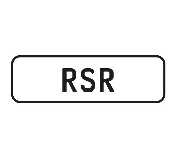 'RSR' Personalised plate