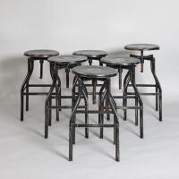 A Set of Six Geniune Vintage Industrial Stools