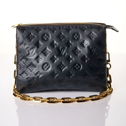 Louis Vuitton, Black Monogram Coussin PM Bag with Box
