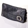Prada, Black Leather Buckle Clutch, circa 2012 - 2
