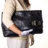 Prada, Black Leather Buckle Clutch, circa 2012 - 6