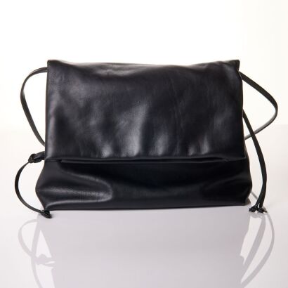 Dries Van Noten, Black Leather Crossbody Bag