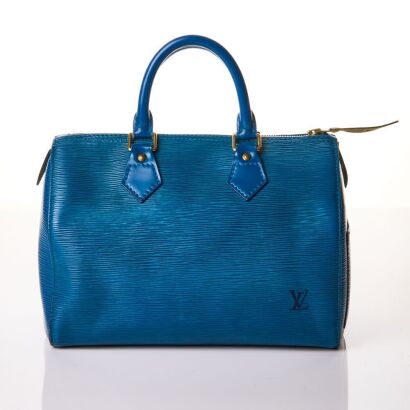 Louis Vuitton, Speedy 25, Blue Epi Leather Bag