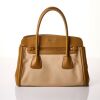Prada, Beige Caramel Corda Canvas Leather Lux Tote