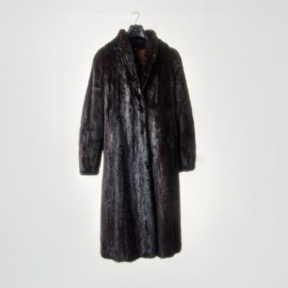 Vintage, Three Quarter Length, Dark Chocolate Brown Mink Fur Coat, Size XS - SM