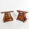 A Set of Two Chinese Old Elmwood Shoe Polishing Small Cabinets - 8