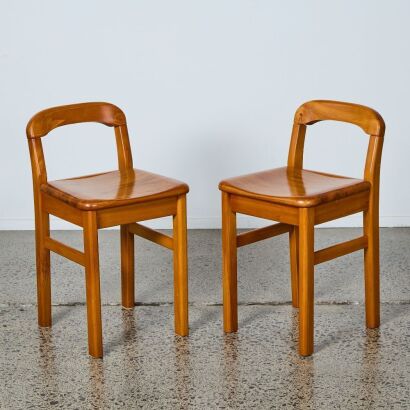A Pair of Solid Rimu Childrens Chairs