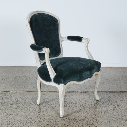 A Black Velvet French Style Chair