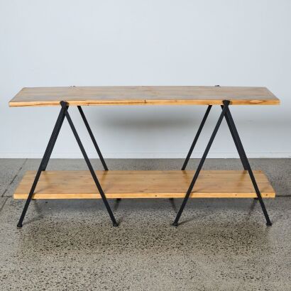 A Industrial Two Tier Display Shelf