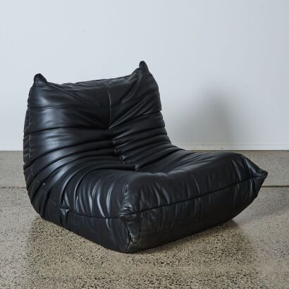 A Fireside Togo Style Chair in Black