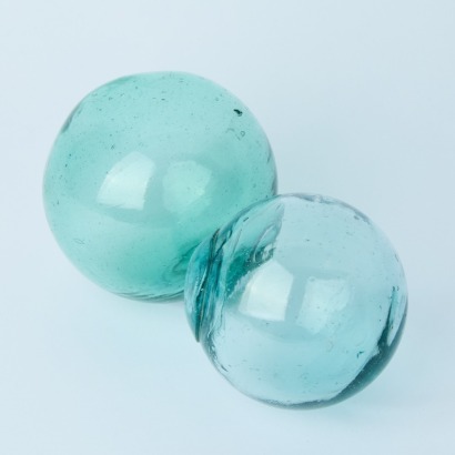 A Pair of Japanese Glass Fishing Floats