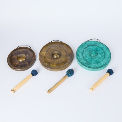 A Trio of Decorative Vietnamese Gongs