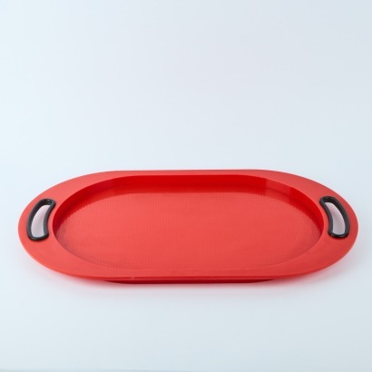 A Large Red Serving Tray by Pino Spagnolo for Biesse