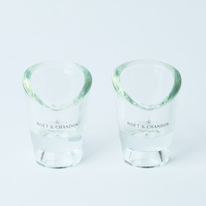 A Pair of Moet and Chandon Fonde 1743 Votive Candle Holders