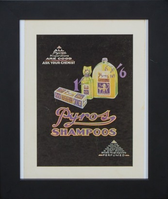 A Pyros Shampoos Original Lithographic Advertisement from Wanderlust Magazine