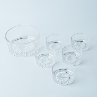 An Italian RCR Crystal Dessert Bowl Set