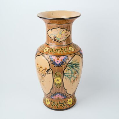 A Hand-Painted Vietnamese Baluster Floor Vase