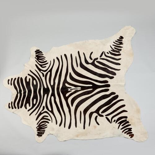 A Zebra Print Cowhide Rug by Vash 