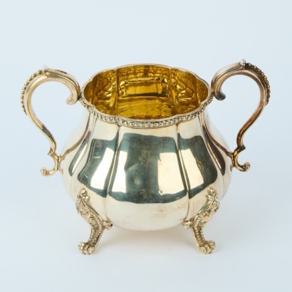 A Sterling Silver Handled Caddy
