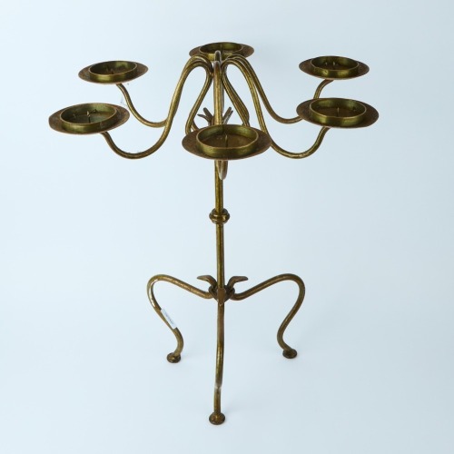 A Bronze Finish Six Prong Candelabra