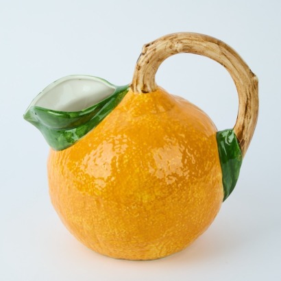 A Large Italian Ceramic Orange Jug