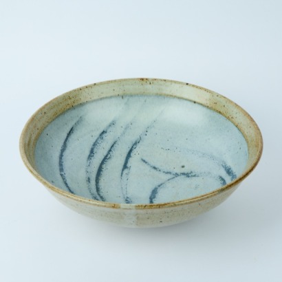 A Wax-Resist Decorated NZ Studio Pottery Salad Bowl