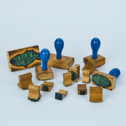 A Collection of Vintage Architects Plan Drawing Foliage Stamps