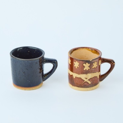 A Pair of Handmade Pottery Coffee Cups